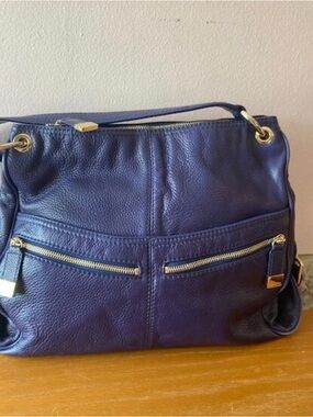 Michael Kors Leather Hobo Shoulder Bag - Purple/Blue